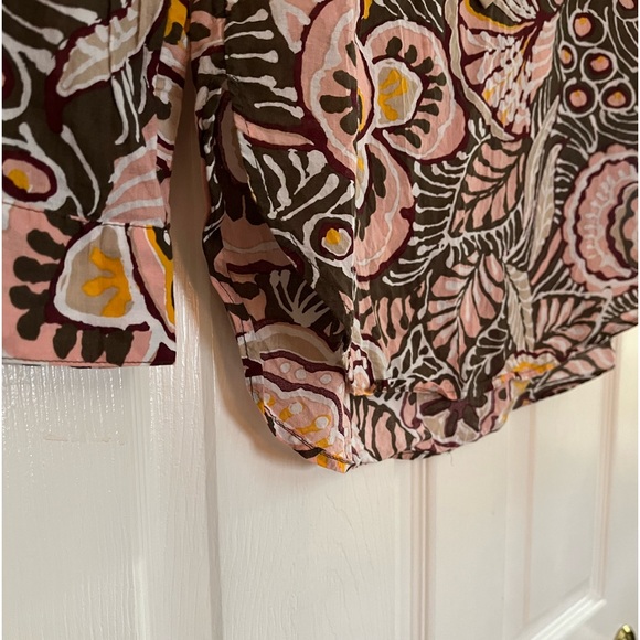 Loft/women’s LS blouse, size S, olive green, maroon, yellow, pink, cream - Picture 4 of 6